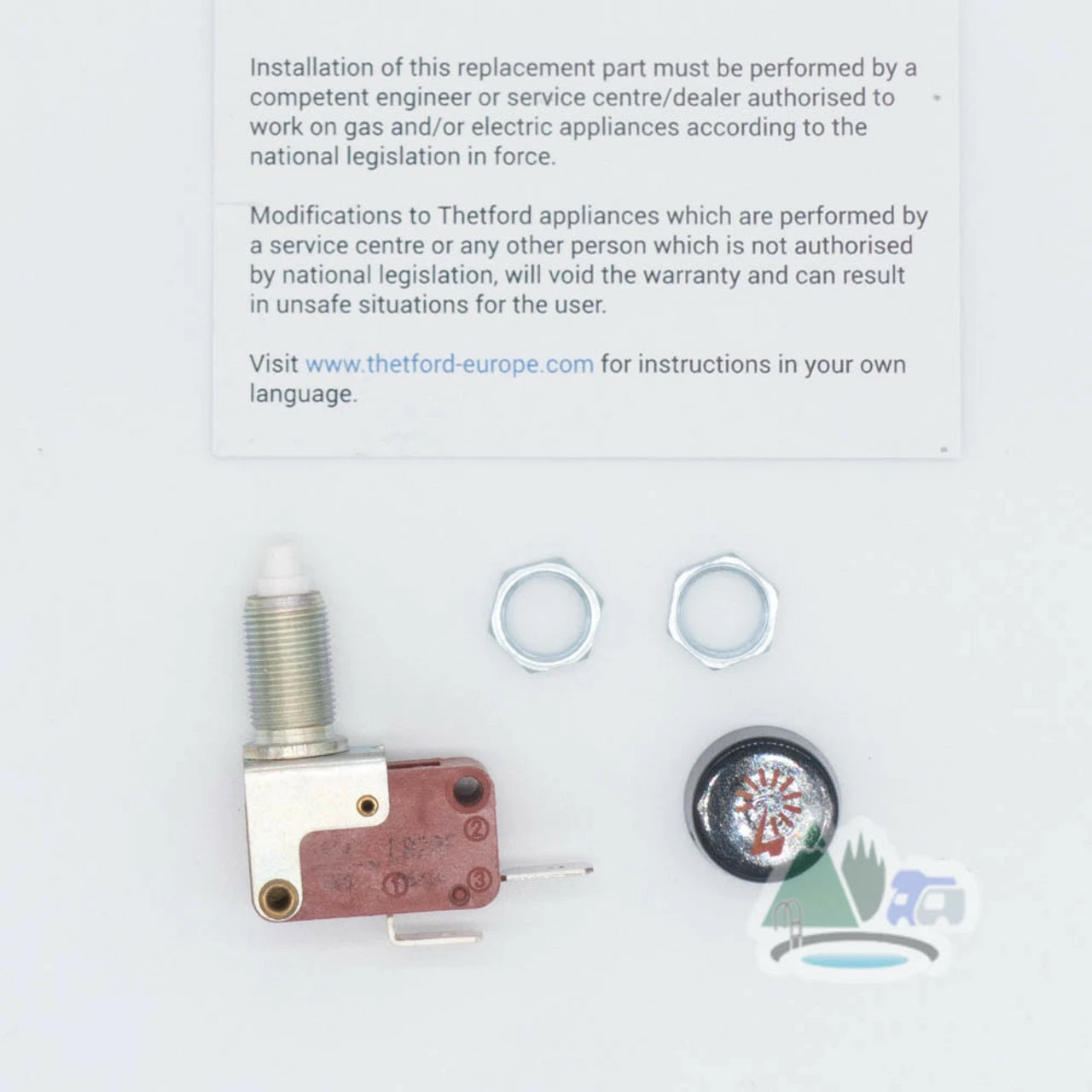 Thetford Spare - Ignition Switch Button with Fixing Nuts - SSPA0384 - Image 5