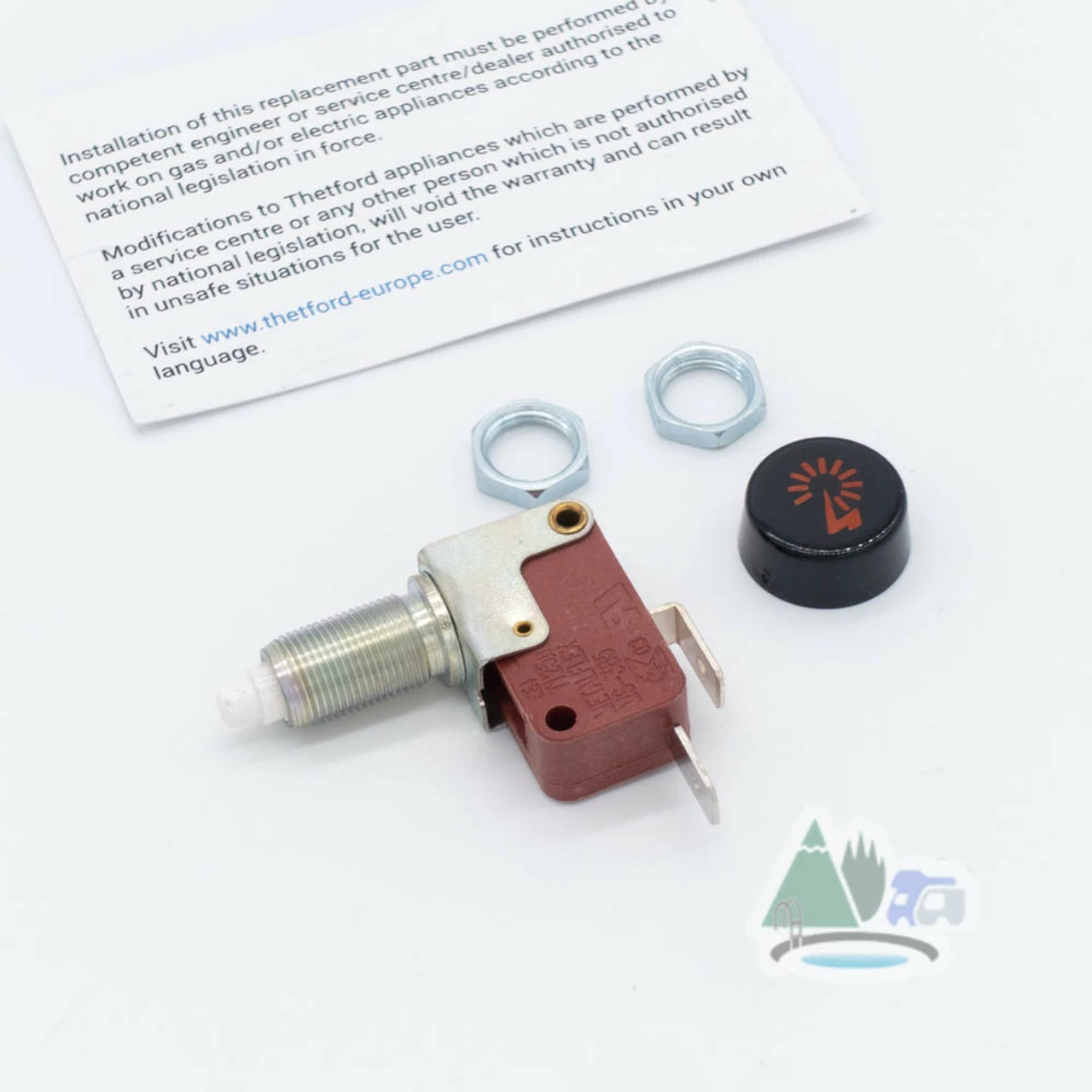 Thetford Spare - Ignition Switch Button with Fixing Nuts - SSPA0384 - Image 2