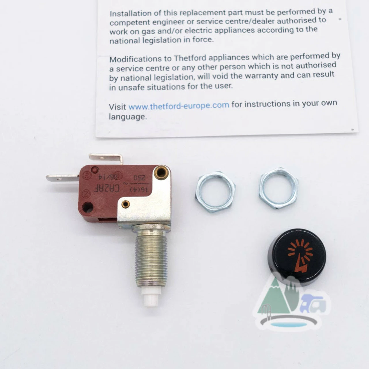 Thetford Spare - Ignition Switch Button with Fixing Nuts - SSPA0384 - Image 4